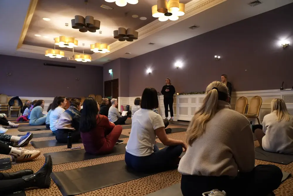 Members at an Excape talk and workshop